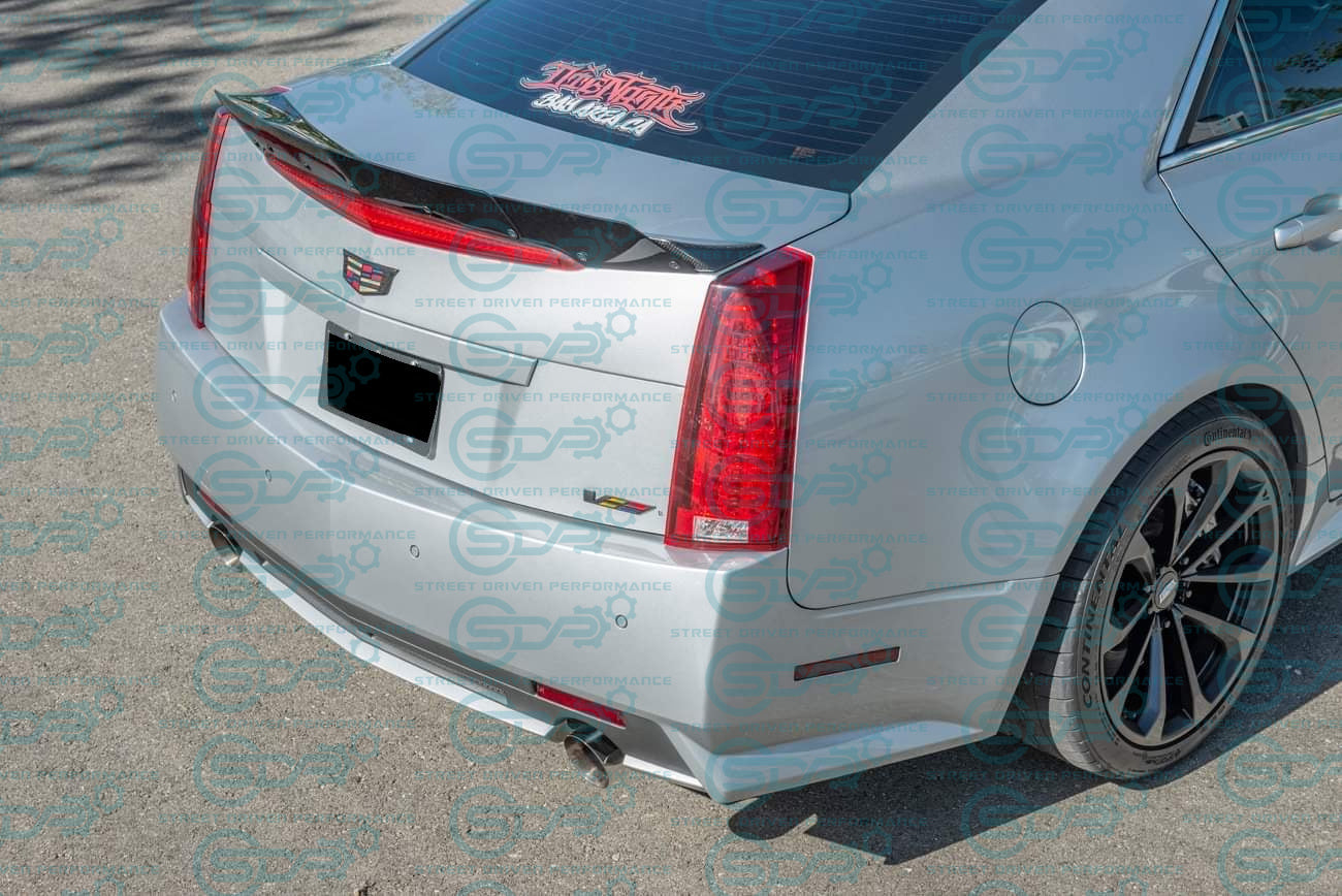 2009-2015 Cadillac CTS-V V2 | Sedan Carbon Fiber Rear Trunk Lid Wickerbill Spoiler / Wing